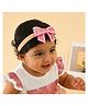 Bonfino Headbands With Bow Applique Pack of 3 - Pink & Cream