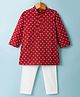 Exclusive from Jaipur Cotton Woven Full Sleeves Printed Kurta Pyjama Set - Maroon