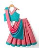 Exclusive from Jaipur Cotton Woven Sleeveless Striped Choli Lehenga Set with Dupatta - Multicolor