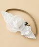 Bonfino Headband with Floral Applique Free Size - White
