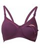 Tummy Cotton Blend Woven Solid Maternity Nursing Bra With Overlap Nursing Access - Purple