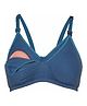 Tummy Cotton Blend Woven Solid Maternity Nursing Bra With Overlap Nursing Access - Blue