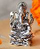 Mannash 925 Sterling Silver Divine Ganesha Antique Finish 925 Sterling Silver Idol| Gifts for Family & Friends | with Certificate of Authenticity and 925 Stamp