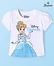 Babyhug Disney Single Jersey Knit Half Sleeves T-Shirt With Cinderella Graphics - White