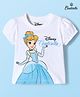 Babyhug Disney Single Jersey Knit Half Sleeves T-Shirt With Cinderella Graphics - White