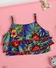 Cutiekins Woven Sleeveless Floral Printed Layered Crop Top - Blue & Multi Colour
