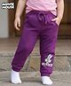 Babyhug Disney Terry Knit Full Length Track Pant With Minnie Mouse Graphics - Purple