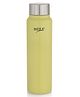  Sizzle Aura Stainless Steel Water Bottle 750 ml, Single Wall, Leak Proof Lid, Lightweight, BPA Free | For School, Office, Gym | Yellow