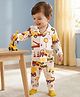 Babyoye 100% Cotton Knit Full Sleeves Co-ords Shirt & Pajama Night Suit with Vehicle Print - Cream