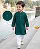 Babyhug Georgette Woven Full Sleeves Kurta Pajama Set with Embroidery - Green