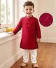 Babyhug Georgette Woven Full Sleeves Kurta Pajama Set with Embroidery - Maroon