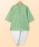 Babyhug Cambric Woven Full Sleeves Kurta Dhoti Set With Leaf Print - White