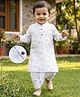 Babyhug Cambric Woven Full Sleeves Kurta Dhoti Set with Floral Print - White