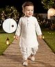 Babyhug 100% Cotton Dobby Woven Full Sleeves Kurta & Dhoti Set With Embroidery - Off White