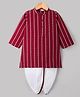 Babyhug 100% Cotton Woven Full Sleeves Printed Kurta & Dhoti Set - Maroon