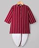 Babyhug 100% Cotton Woven Full Sleeves Printed Kurta & Dhoti Set - Maroon
