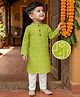 Babyhug Cambric Woven Full Sleeves Kurta Pajama Set with Abstract Print - Green