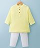 Babyhug 100% Cotton Woven Full Sleeves Goss Solid Kurta & Pyjama Set - Yellow