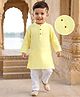 Babyhug 100% Cotton Woven Full Sleeves Goss Solid Kurta & Pyjama Set - Yellow
