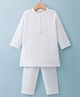 Babyhug 100% Cotton Woven Full Sleeves Goss Solid Kurta & Pyjama Set - White