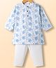 Babyhug Cambric Woven Full Sleeves Embroidered Kurta & Pyjama Set - White