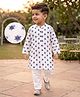 Babyhug Cambric Woven Full Sleeves Floral Printed Kurta Pyjama Set - White