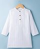 Babyhug 100% Cotton Dobby Woven Full Length Solid Kurta - White
