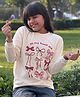 Nap Chief Cotton Knit Full Sleeves In My Bows Era Text Printed Light Winter Sweatshirt - Off White