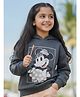 Nap Chief Cotton Blend Knit Disney Mickey Mouse & Friends Featuring Full Sleeves Minnie Mouse Printed Light Winter Hooded Sweatshirt - Charcoal Grey