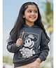 Nap Chief Cotton Blend Knit Disney Mickey Mouse & Friends Featuring Full Sleeves Minnie Mouse Printed Light Winter Hooded Sweatshirt - Charcoal Grey