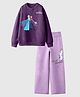 Nap Chief Cotton Blend Knit Disney Frozen Featuring Full Sleeves Elsa & Anna Printed Winter Sweatshirt & Pants Set - Purple Heather