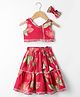Saka Designs Cotton Woven Sleeveless Floral Printed Choli Lehenga Set - Red