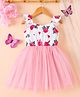 Mark & Mia Frill Sleeves Frock with Floral Print - Pink
