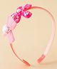 Babyhug Free Size Hair Band With Bow & Sequinned Floral Applique - Fuchsia
