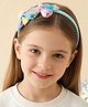 Babyhug Free Size Hair Band With Bow & Sequinned Floral Applique - Multicolour