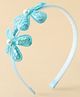 Babyhug Free Size Hair Band With Sequinned Floral Applique - Light Blue