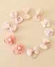 Babyhug Free Size Bow & Butterfly Hair Clips & Rubber Bands Pack of 10- Light Pink