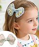 Pine Kids Bow & Butterfly Clips With Applique - White & Blue