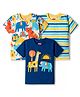 Babyhug Cotton Knit Half Sleeves T-Shirts with Stripes & Animal Graphics Pack of 3 - Multi Color