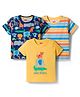 Babyhug Cotton Knit Half Sleeves T-Shirts with Stripes & Animal Graphics Pack of 3 - Multi Color