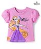Babyhug Disney Single Jersey Knit Half Sleeves T-Shirt With Rapunzel Graphics - Pink