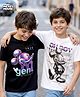 Pine Kids Disney Single Jersey Knit Half Sleeves T-Shirts With Mickey Mouse Graphics Pack of 2 - Black & White