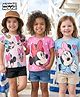Babyhug Disney Single Jersey Knit Half Sleeves T-Shirts With Minnie Mouse Graphics Pack of 3 - Pink Blue & White