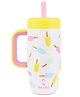 House Of Quirk 530 ml Kids Tumbler Stainless Steel with Handle & Lid Leakproof Hot & Cold Travel Mug, Double Wall Vacuum Insulated Fits Car Cup Holder - Giggle Parade