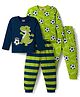 Babyhug Cotton Knit Full Sleeves T-Shirt & Pyjama Night-Suit With Dino & Football Print Pack of 2 - Multicolor