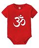 Baby Buzz 100% Cotton Knit Hindu Theme Half Sleeves The Om Symbol Printed Onesie - Red