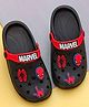 Yellow Bee Marvel Featuring Spider Man Applique Detailed Perforated Slingback Clogs - Black