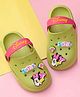 Yellow Bee Disney Mickey Mouse & Friends Featuring Minnie Mouse Applique Detailed Perforated Slingback Clogs - Green