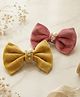 Funkrafts Set Of 2 Stone & Pearl Embellished Bow Applique Detailed Alligator Hair Clip - Multi Colour