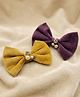 Funkrafts Set Of 2 Stone & Pearl Embellished Bow Applique Detailed Alligator Hair Clip - Multi Colour